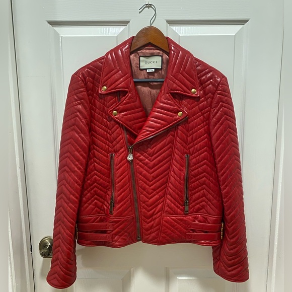 Gucci red leather jacket that has never been worn! - Picture 1 of 3